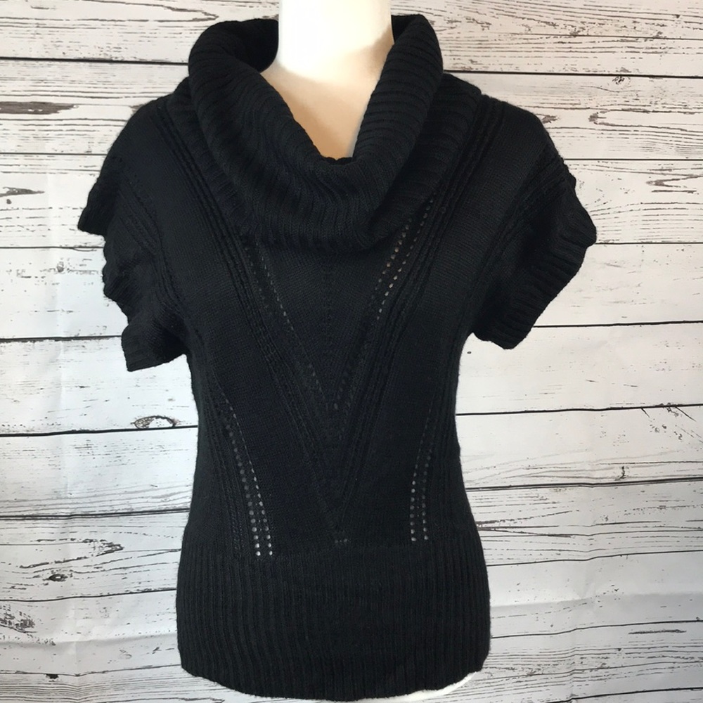 Candie’s- Black kimono sleeve cowl sweater S